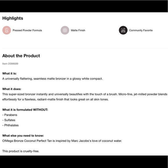 Marc Jacobs Omega Bronzer Coconut Perfect Tan - Picture 13 of 13